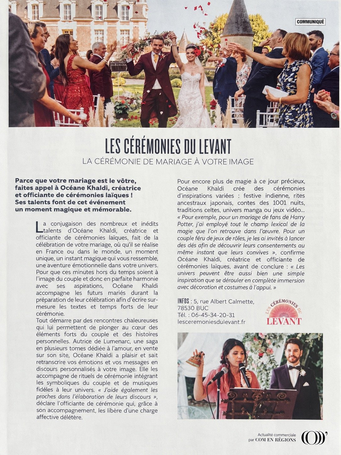 La parution Les Cérémonies du Levant dans Capital